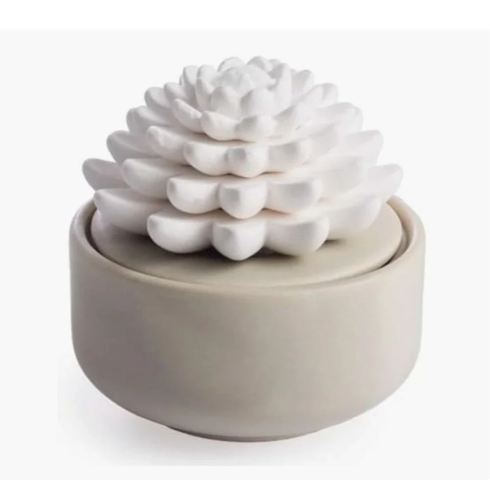 Ceramic Essential Oil Diffuser: White & Cream Boho Non-Toxic Natural Fragrance